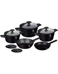 Kitchen Cookware Sets 10 Piece Nonstick Cookware Set With Black Bakelite Mats Turbo Induction Based Pots And Pans Set With Ergonomic Handles