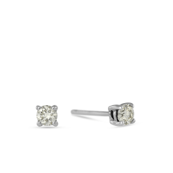 9CT White Gold & 0.26CT Diamond Claw-set Stud Earrings