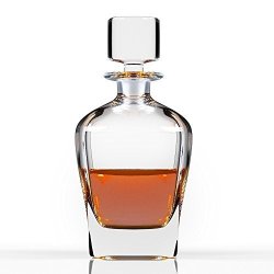 Octave Premium Whiskey Crystal Glass Decanter & Glass Stopper Cognac Bourbon Bottle By Fine Occasion