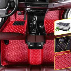DBL Custom Car Floor Mats For Lexus 2014-2017 Rc-f Waterproof Non-slip Leather Carpets Automotive Interior Accessories 1 Set Red