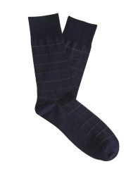 Mercerised Cotton Blend Fine Check Socks