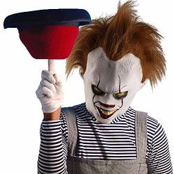 Clown Joker Mask Pennywise Mask Creepy Stephen King Latex Mask Halloween Costume Party Decoration Adult White