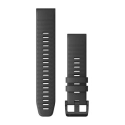 Garmin Quickfit 22 Watch Bands - Slate Gray Silicone With Black Hardware