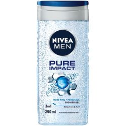 Nivea Men 250ml Pure Impact Shower Gel Body Wash