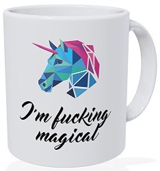 Wampumtuk Blue Unicorn I'm Certainly Magical Gifts Girls 11 Ounces Funny Coffee Mug