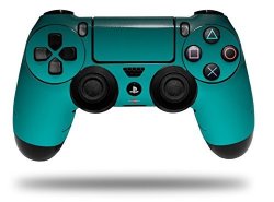 Vinyl Skin Wrap For Sony PS4 Dualshock Controller Smooth Fades Neon Teal Black Controller Not Included