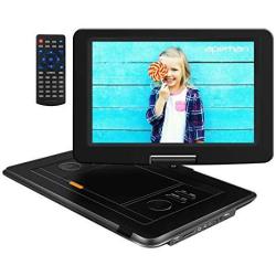 UPGRADED15" Portable DVD Player With Swivel Screen Remote Control Support Sd Card USB DVD Av In out Earphone Speaker 6 Hours Built-in Rechargeable Battery