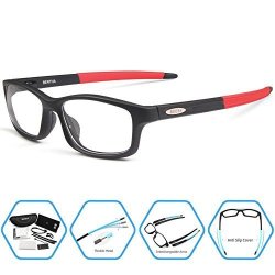 Bertha Sports Glasses Optical Protection Basketball Eyeglasses Frame Business Presription Eyewear 004 Black&red