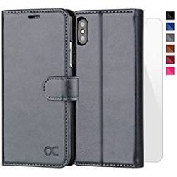 OCASE Iphone X Case Iphone 10 Case Upgraded Version Screen Protector Flip Leather Wallet Phone
