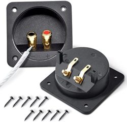 Kalevel 6pcs 2-Way Speaker Box Terminal Subwoofer Box Connector 75mm Spring Loaded with Screw Binding Post and 10pcs Screws