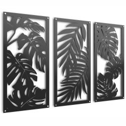 Tropical Leaves Raised Metal Wall Art Home D Cor 131X81CM - Unexpected Worx