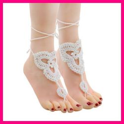 - Gorgeous Boho Barefoot Sandals - White