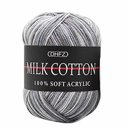Clearance Colorful Smooth Soft Milk Cotton Yarn Clearance On Chunky Multicolor Rainbow Hand Knitting Soft Natural Crochet Baby Cotton Wool Knitwear Yarn - 50G G