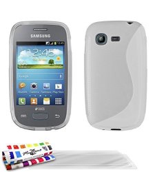 Muzzano Original Le S" Premium Flexible Shell Case With 3 Ultra Clear Screen Protectors For Samsung Galaxy Pocket Neo - Grey