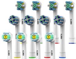 Pa Toothbrush Heads For Oral B Cross Pro White And Flossaction - 12 Pack