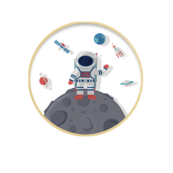Astronaut Transparent Circular Painting