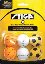 Stiga 1-STAR Sport Table Tennis Balls 6 Pack