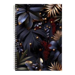 Black A4 Notebook Spiral And Lined Magical Jungle Graphic Notepad Gift 231