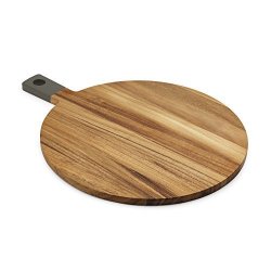 Ironwood Gourmet 28687 Round Paddle Board Acacia Wood Grey