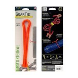 Nite-ize Gear Tie Reusable Rubber Twist Tie 18 In 2 Pack Bright Orange