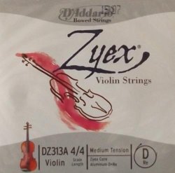 D'addario Zyex Violin String - Single D String Full Size Medium Tension