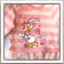 Authentic Disney Baby Pink L sleeve Daisy Duck Top Soft Tulle Frill 6-9 Months
