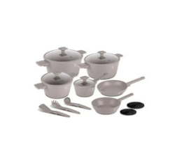 15-PIECE Non-stick Titan Pro Coating Cookware Set - Taupe