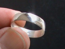 Solid Sterling Silver Wedding Band. Size T