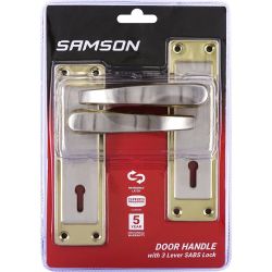 Samson Lock Set Key 3L Sabs Luca 6" Satin Nickle & Brass Plated