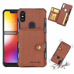 Liwin-smartphone Cases All-inclusive Protective Case Compatible With Huawei P Smart Brushed Pu Leather With Card Slot & Wallet Rugged Business Shockproof Scratch-resistant Color : Brown