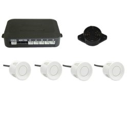 Car Parktronic Parking Sensor With Buzzer 4 White Sensors