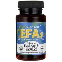 Swanson Efas Black Cumin Seed Oil 500MG 60 Liquid Vegetarian Capsules