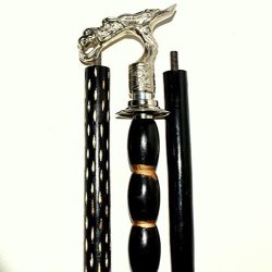 Nautical World Brass Aluminum Antique Walking Stick Cane Handmade Wooden Shaft Stick