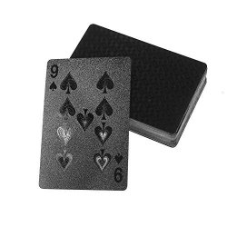 Waterproof Plastic Playing Cards Black Diamond Pvc 3D Embossing Poker Index Deck Inspried By The Day Of The Death 54 Pcs