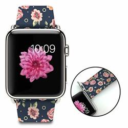 Apple Watch Band 38MM Genuine Leather Strap Wrist Band Replacement With Metal Clasp For Apple