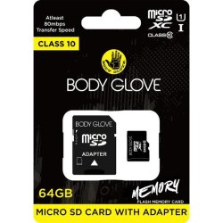 Body Glove Micro Sd 64GB Class 10 Memory Card + Sd Adapter