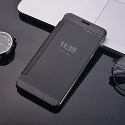LG G6 Case Uv Coating Mirror Flip Cover Case For LG G6 Phone Case Coque Black