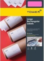 A4 Inkjet Laser Colour Labels - Fluorescent Pink 210 X 297MM 100 Sheets - 1-UP