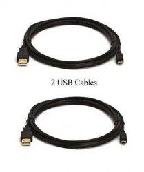 Two USB Cables For Canon Powershot A430 Canon A450 Canon A460 Canon A470 Canon A480 Canon A490 Canon A495 A510 Canon A520