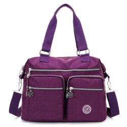 Women Multi Front Pockets Tote Handbags Casual Shoulder Bags Light Waterproof Crossbody Bags
