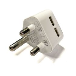 WHIZZY Double 2.1AMP 3PIN USB Wall Charger White