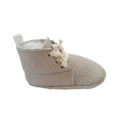 Pitta-patta Soft Genuine Leather Baby Shoes Vellie Ankle Boot - Sand
