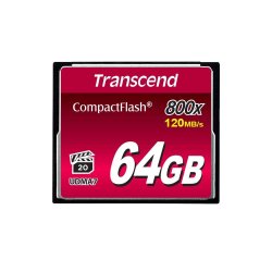 Transcend - 64GB 800X Cf Compact Flash Memory Card