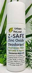Urban Releaf Z-safe Zinc Oxide Deodorant No Aluminum Baking Soda Corn Starch Gmo's Or Toxins Unscented Roll-on. Neutralizes Odor Before It Forms Gentle. 100%