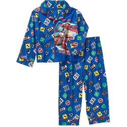 Disney Cars Lighning Mcqueen 2 Piece Button Down Flannel Pajama Set 4T