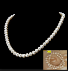 One String Of Elegant Genuine White Fresh Water Large Pearls To String
