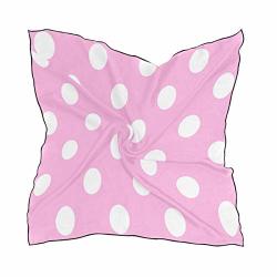 Pink And White Polka Dot Scarf Womens Headband Square Neck Scarves Head Hair Wrap For Girls