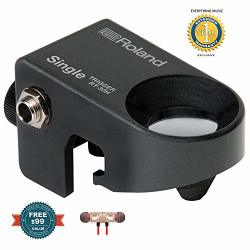 Roland RT-30H Single Acoustic Drum Trigger Includes Free Wireless Earbuds - Stereo Bluetooth In-ear And 1 Year Everything Music Extended Warranty