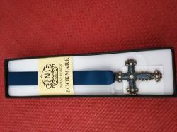 Cross Bookmark Blue Ribbon