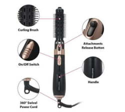 4 In 1 Quick Drying Hair Dryer Hot Brush Straightener & Curler Hair Comb